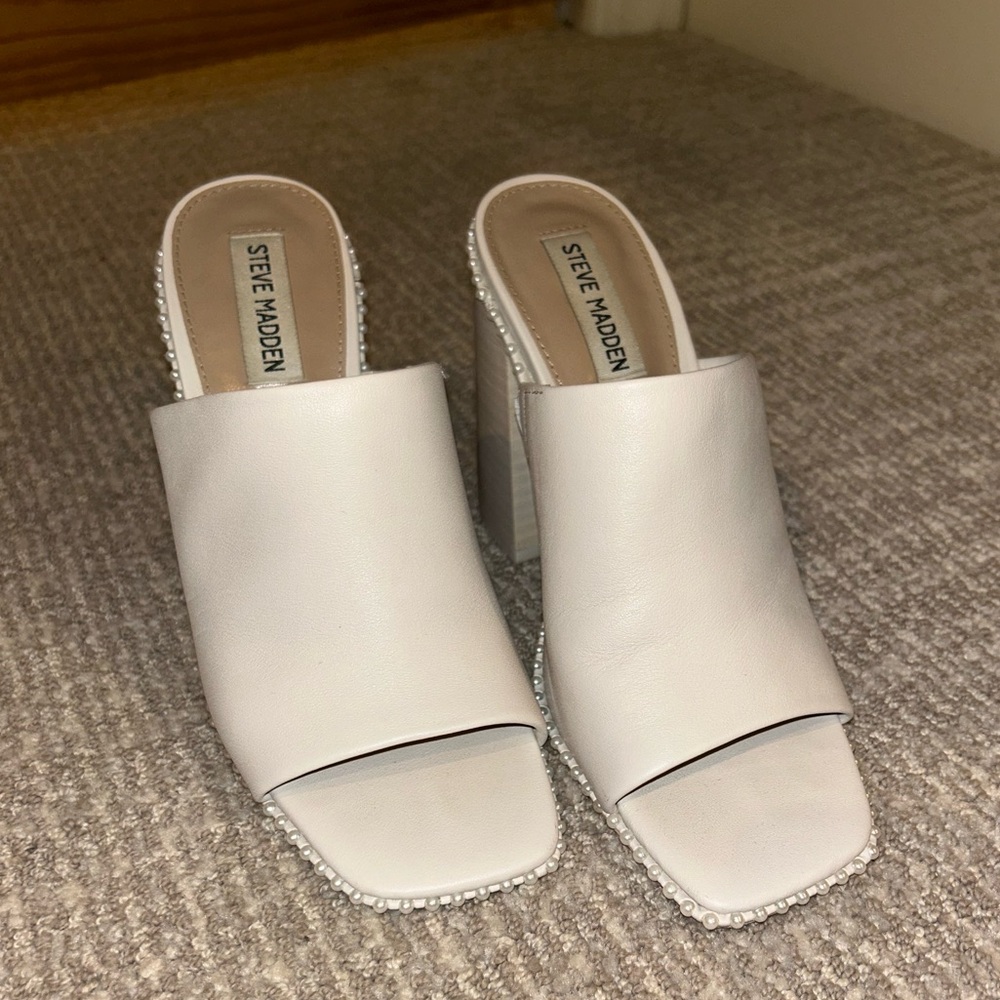 Steve Madden decoded heel with pearl trim